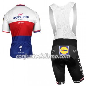 Conjunto Maillot + Culotte Corto con tirantes 2018 Quick-Step Floors Campeonato de la República Checa